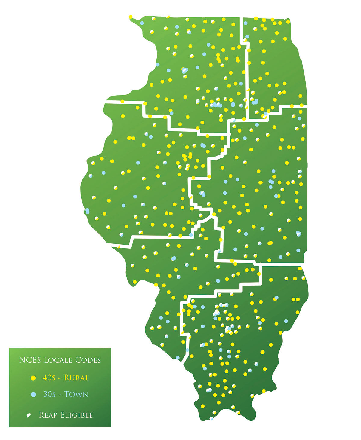 Map of Illinois Rural and Small Schools